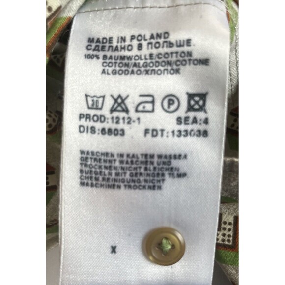 Men’s Hugo Boss Button Up Green Print Long Sleeve Size Large - Picture 8 of 9